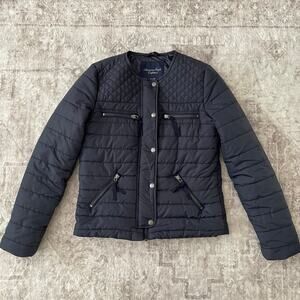 American Eagle Moto Puffer Jacket Blue XS